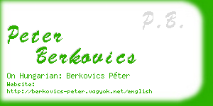 peter berkovics business card